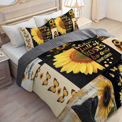 Shineful All Season Quilt 3-Piece Set Sunflower Memories