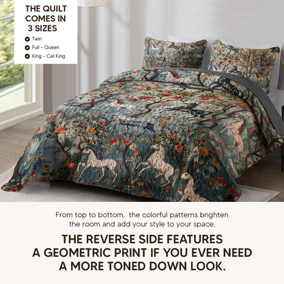 Shineful Quilt 3-Piece Set Mystical Steeds