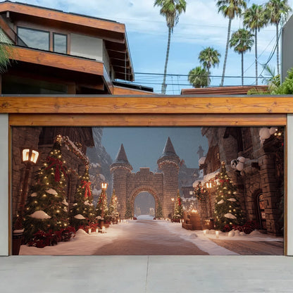 Shineful Garage Door Banner Decoration Christmas Castle Gateway
