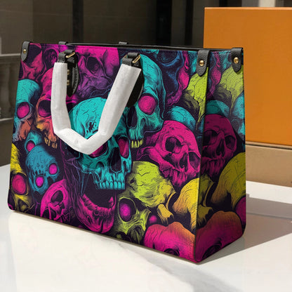 Shineful Leather Bag Neon Skull Riot