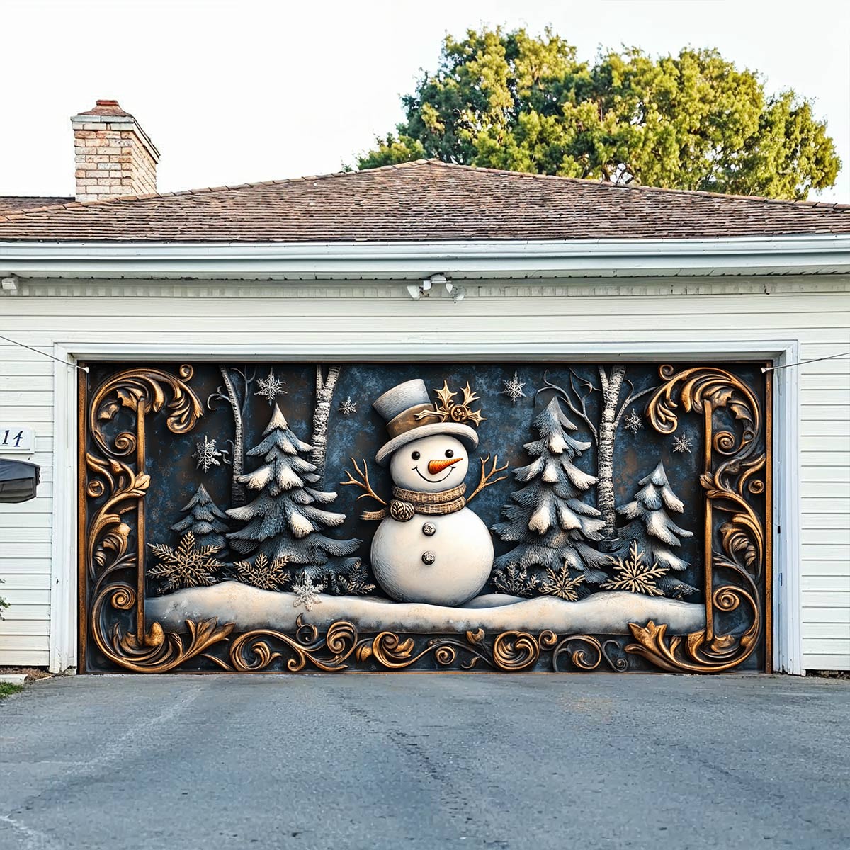 Shineful Garage Door Banner Decoration Winter Magic