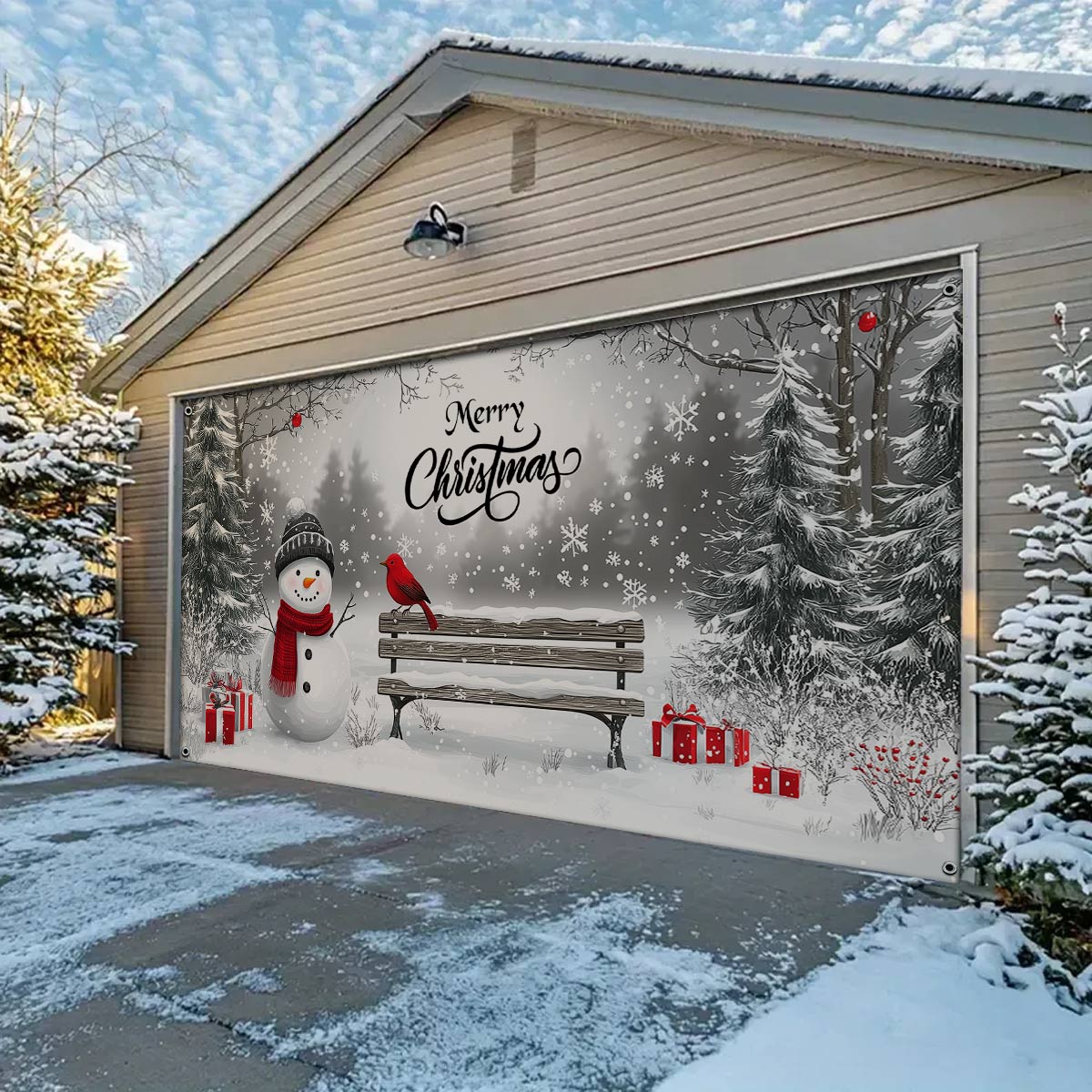 Shineful Garage Door Banner Decoration - Winter Wonderland