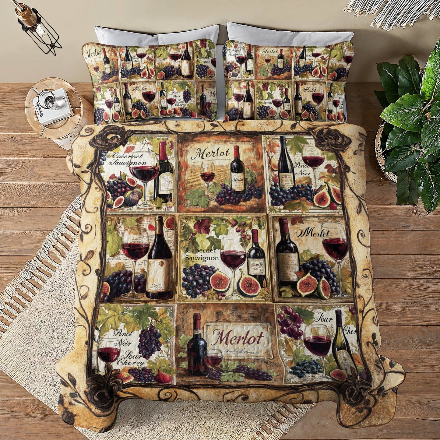 Shineful All Season Quilt 3-Piece Set Wine Collection