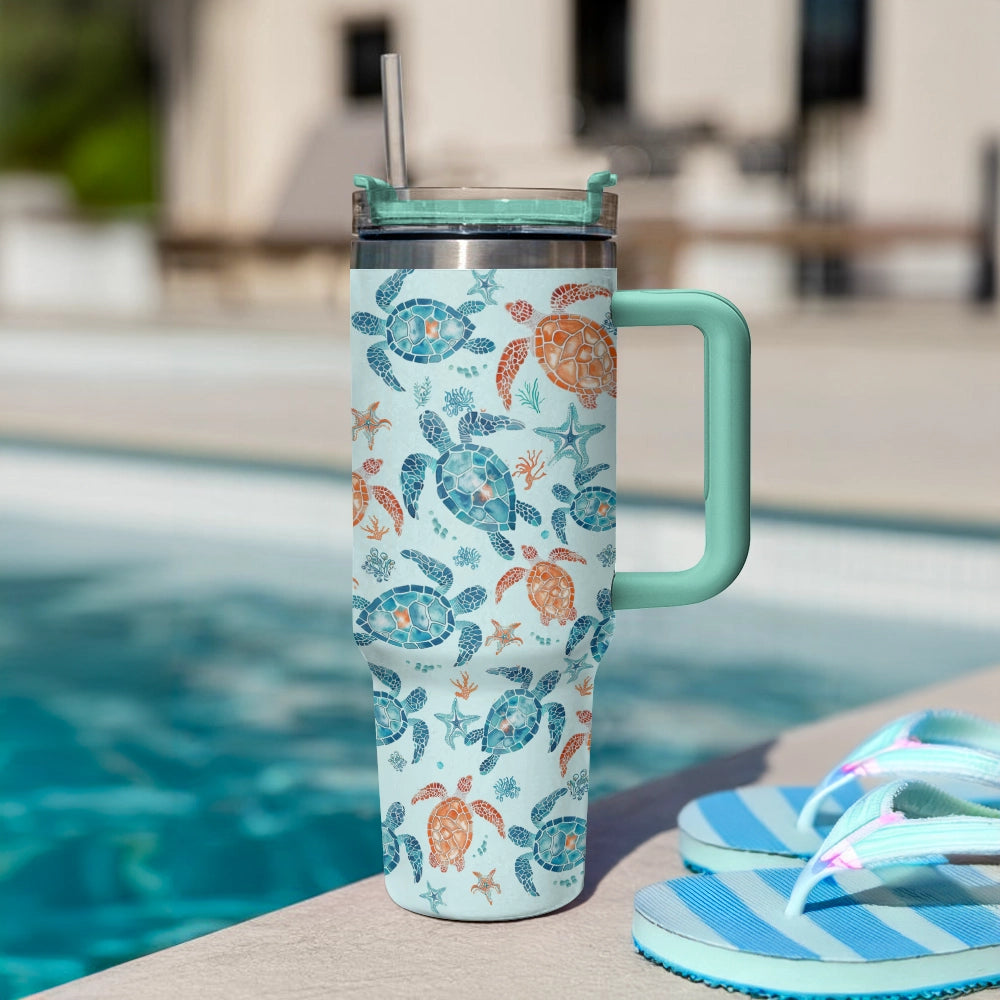Shineful Tumbler Orange Turtle