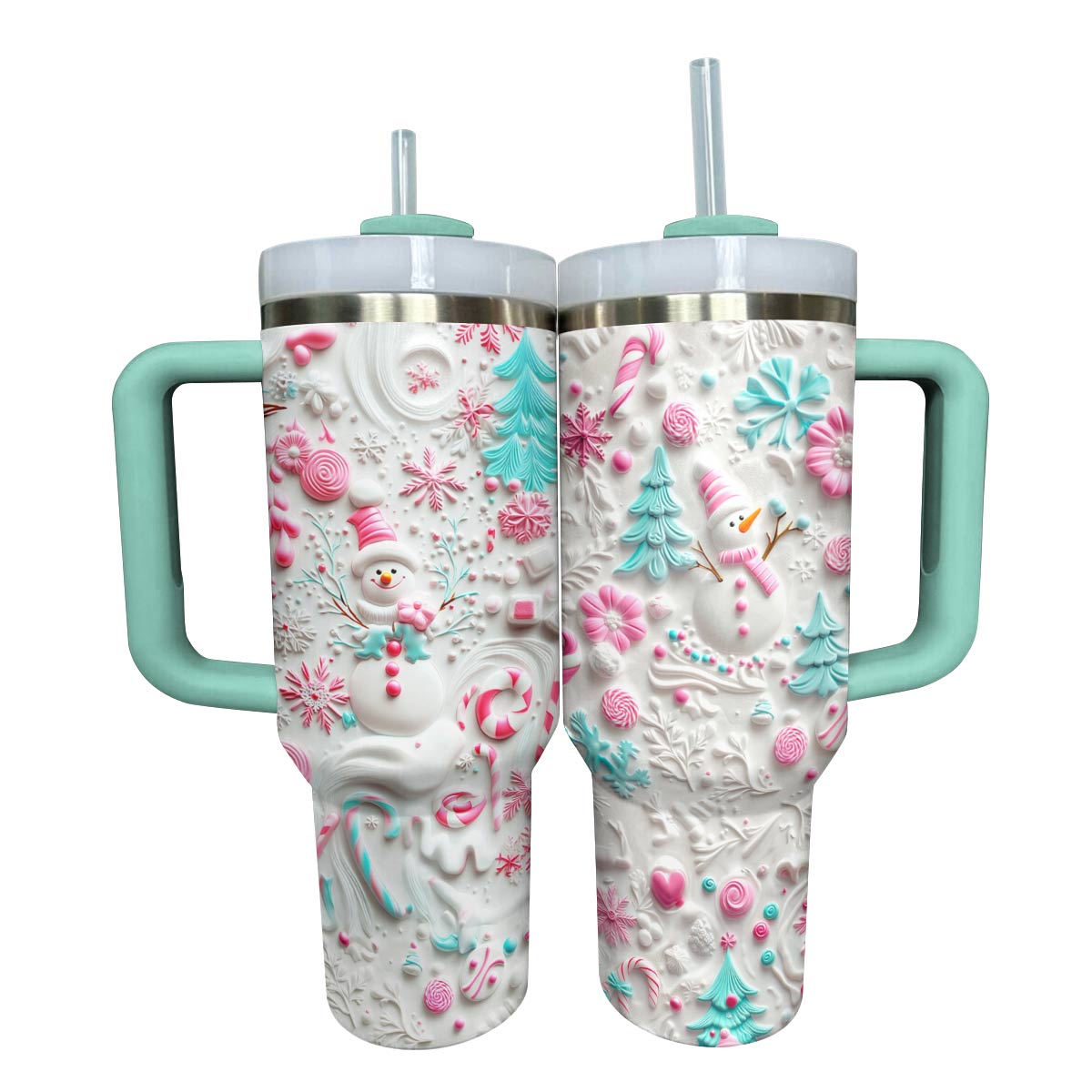 Shineful Glossy Tumbler Cute Snowman Lovely