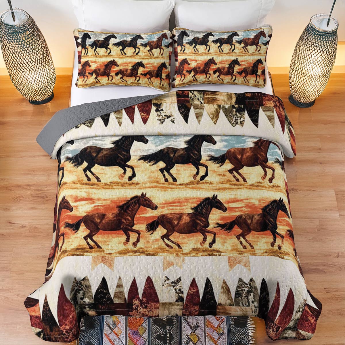 Shineful All Season Quilt 3-Piece Set Galloping Grace