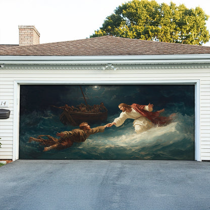 Shineful Garage Door Banner Decoration When Faith Falters