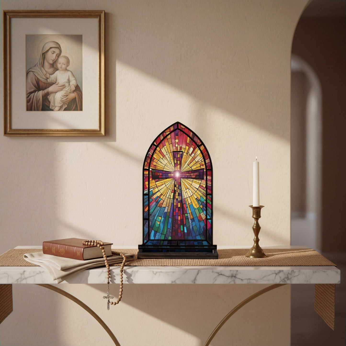 Shineful Suncatcher Candle Holder Cross of Light