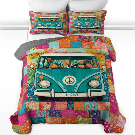 Shineful All Season Quilt 3-Piece Set - Hippie Van Patchwork