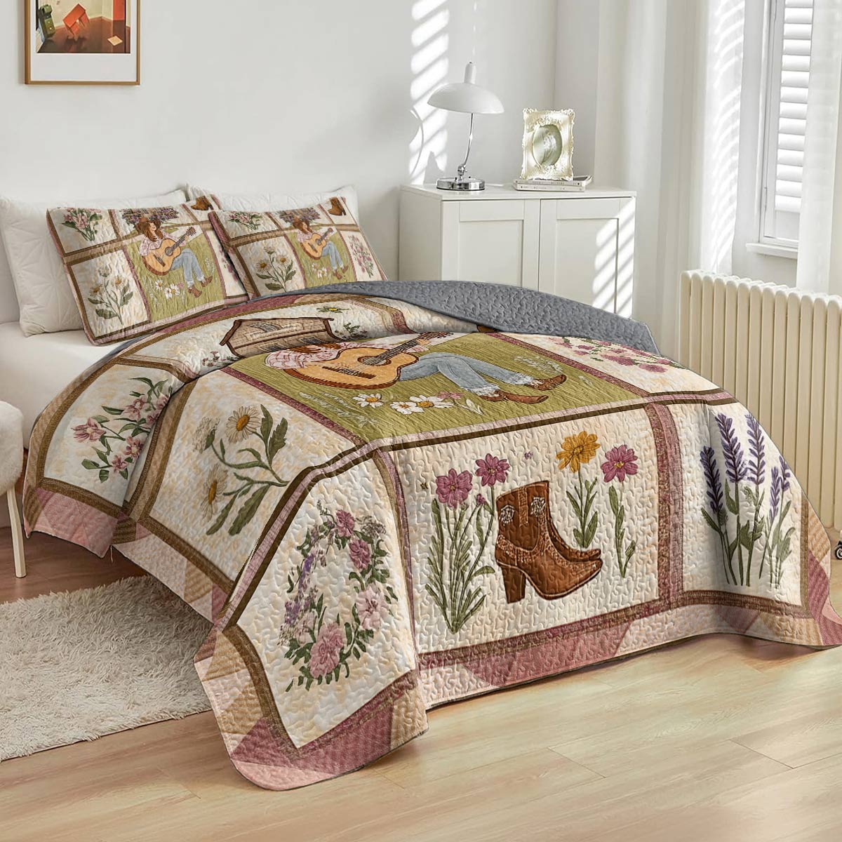 Shineful All Season Quilt 3-Piece Set - Wildflower Cowgirl
