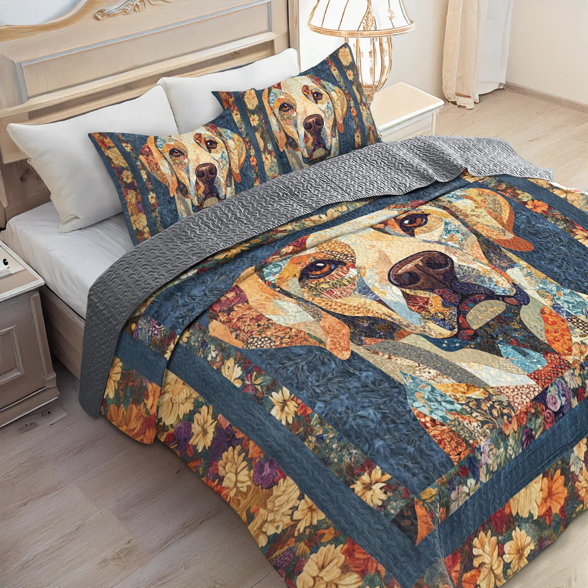 Shineful All Season Quilt 3-Piece Set Loyal Companion Labrador