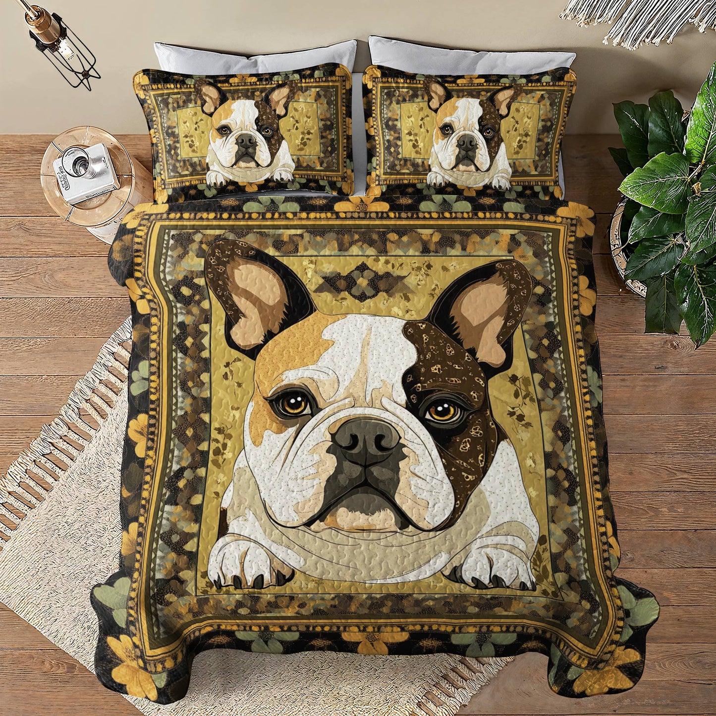 Shineful All Season Quilt 3-Piece Set Bulldog Bliss