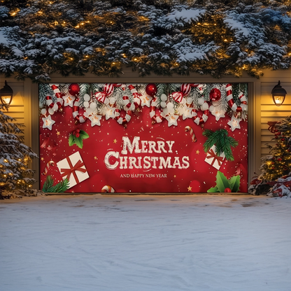 Shineful Garage Door Banner Decoration Christmas Stars & Gifts Festive