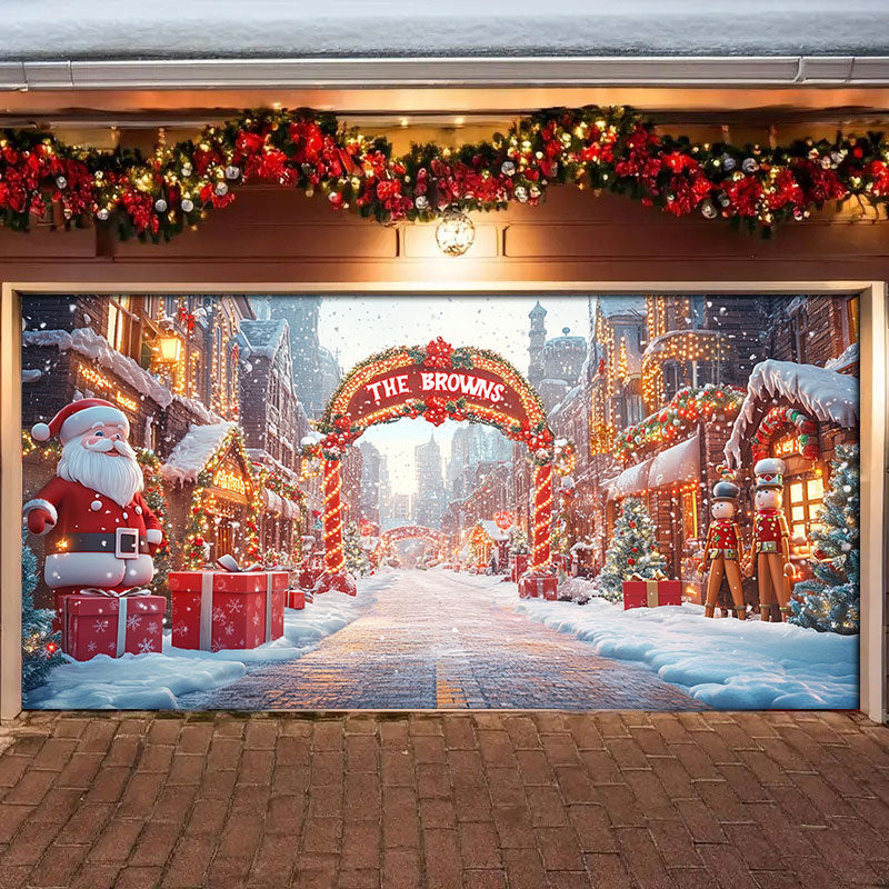 Shineful Personalized Garage Door Banner Decoration Christmas Town