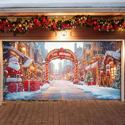 Shineful Personalized Garage Door Banner Decoration Christmas Town