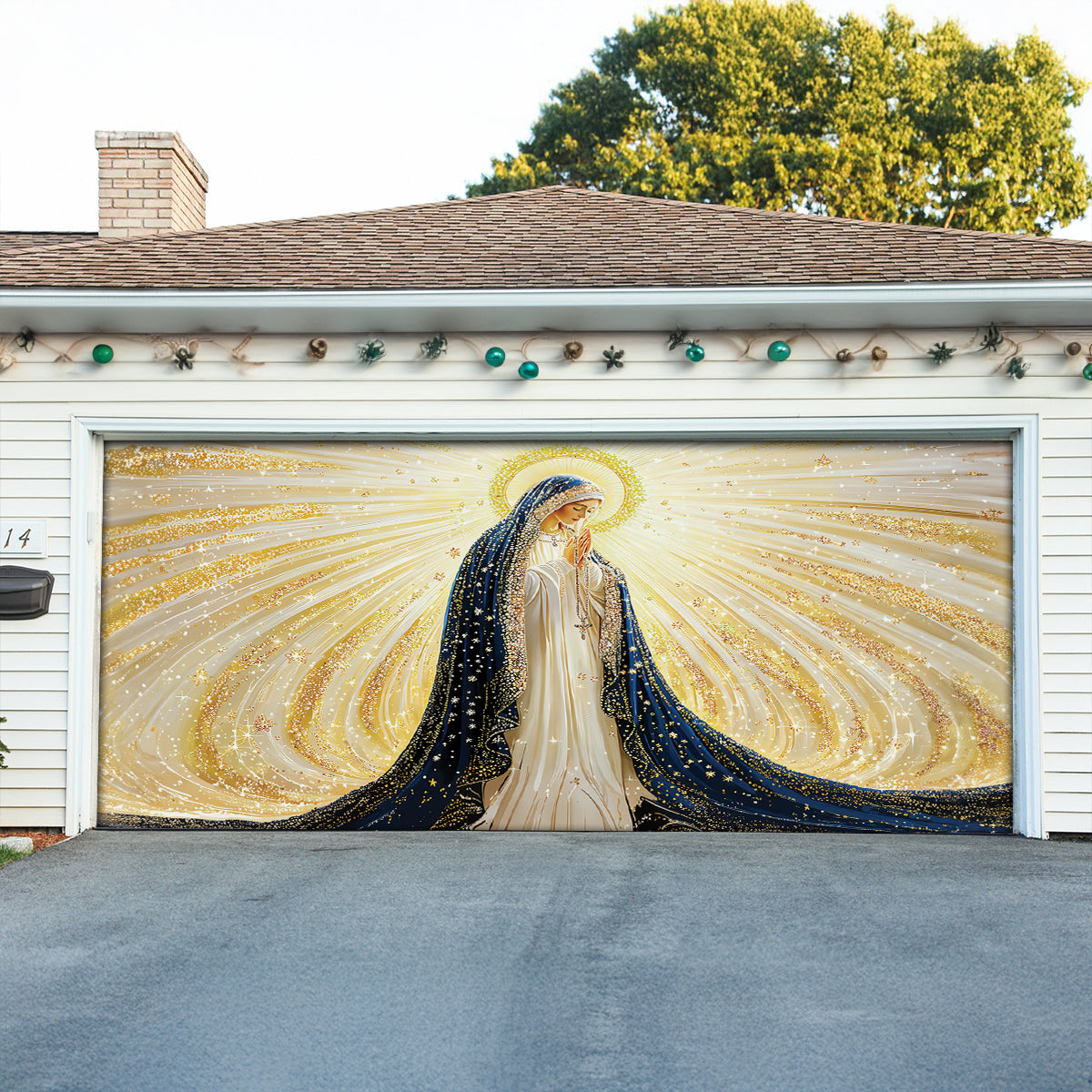 Shineful Garage Door Banner Decoration Lady’s Eternal Glow
