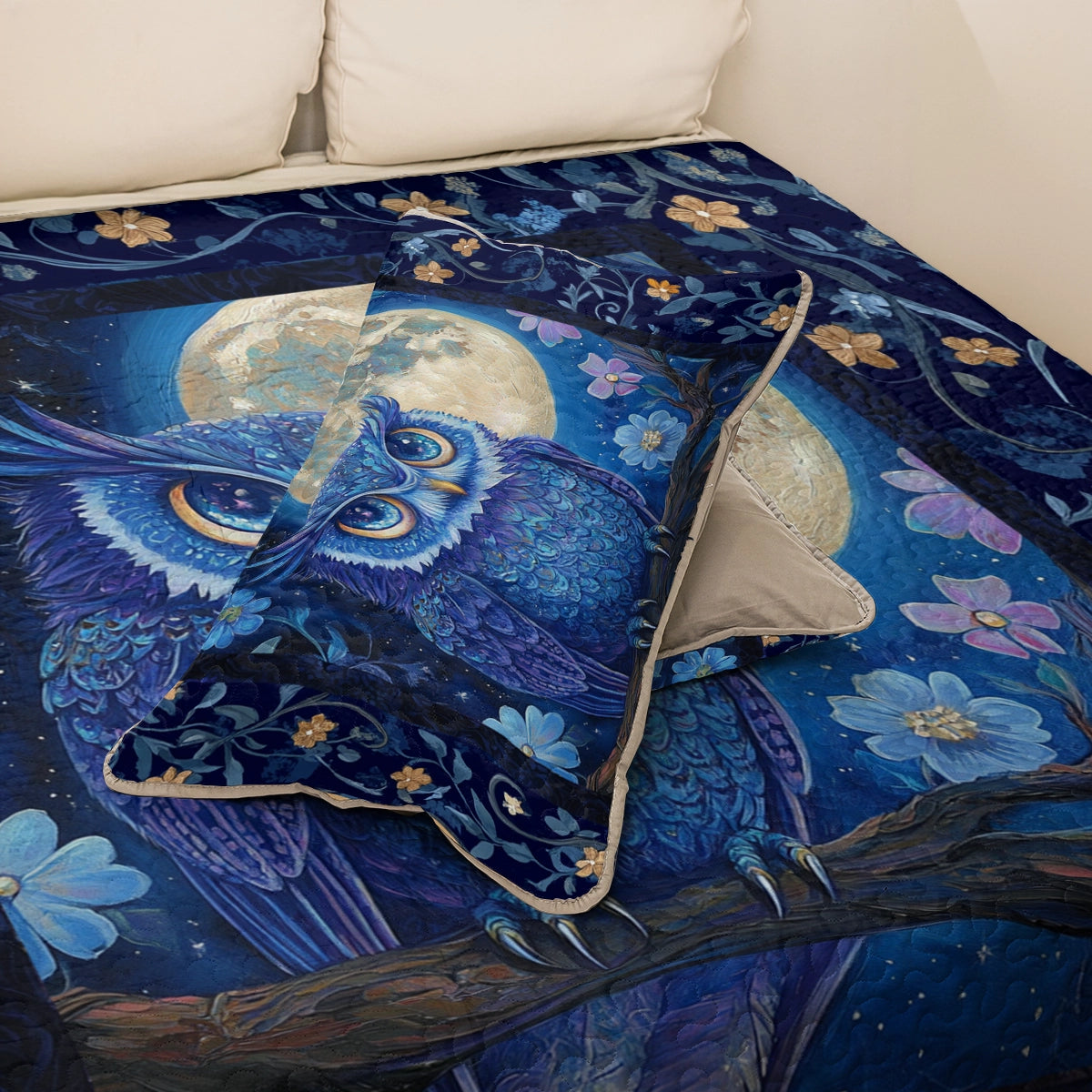 Shineful All Season Quilt 3-Piece Set Midnight Majesty Owl