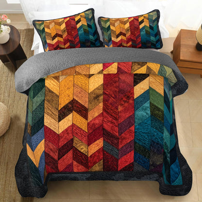 Shineful All Season Quilt 3-Piece Set Ember Path Weave