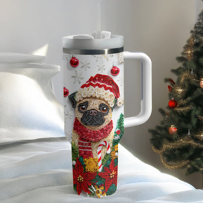 Shineful Glossy Tumbler Christmas Winter Pug