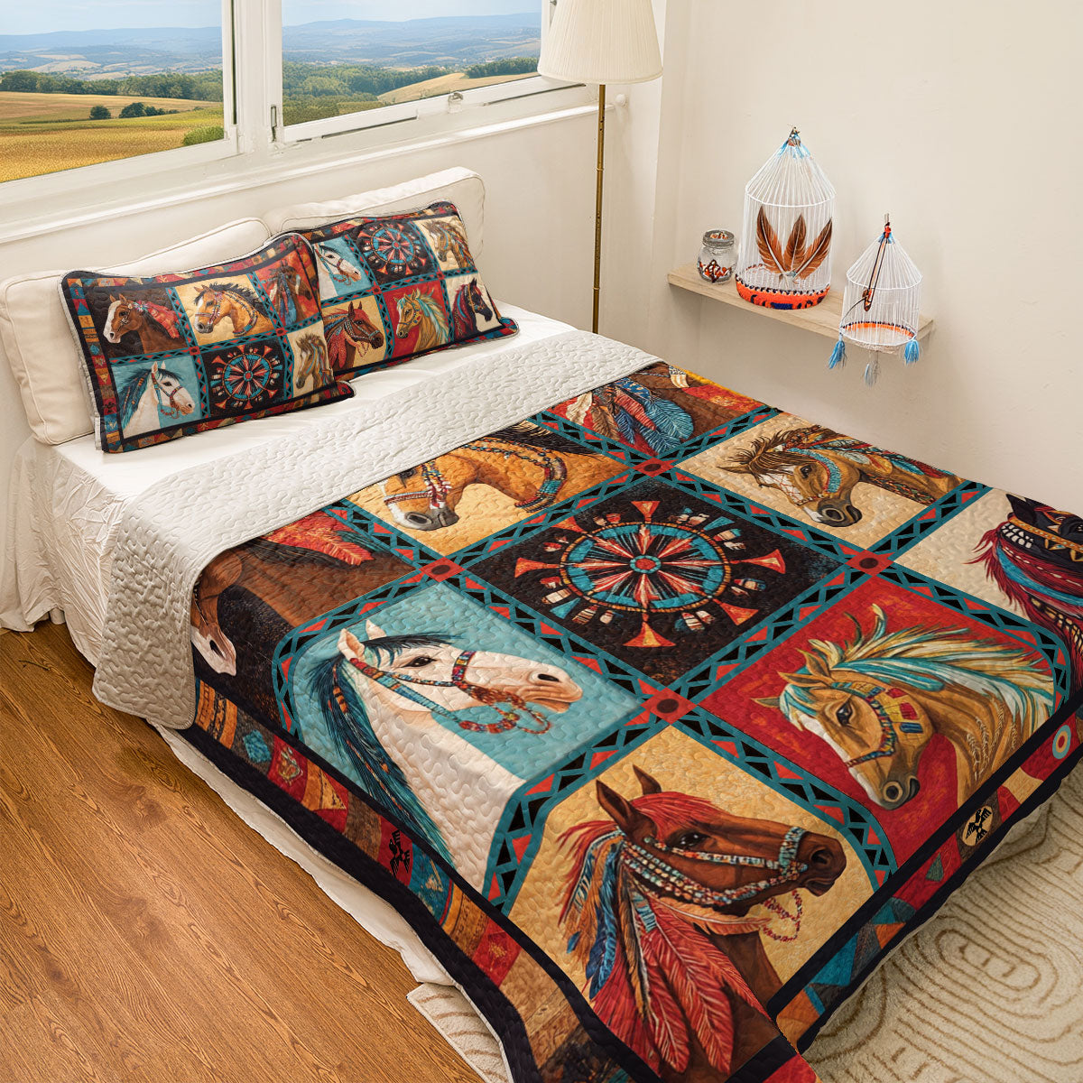 Shineful All Season Quilt 3-Piece Set Feather Journey