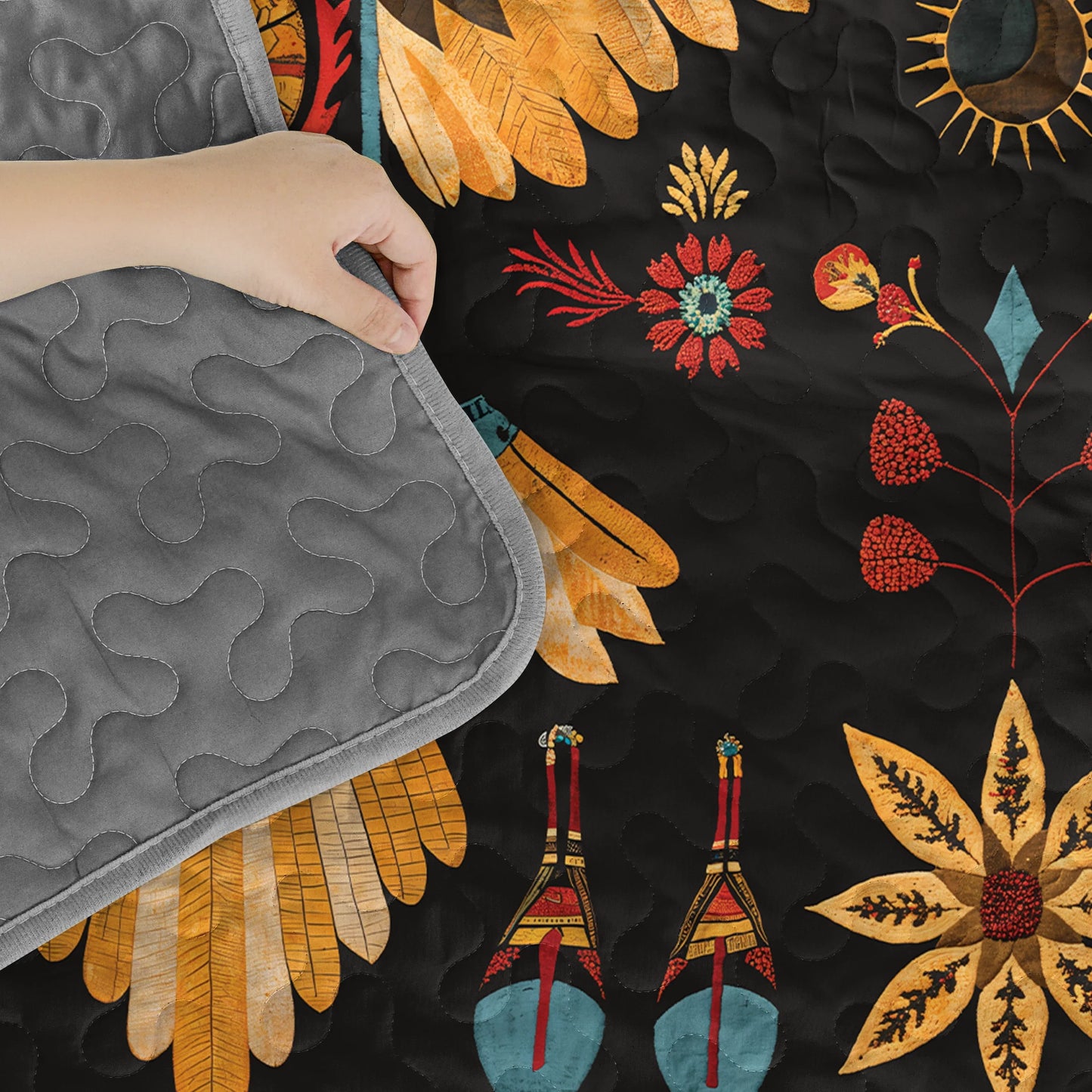 Shineful Quilt 3-Piece Set Tribal Eagle