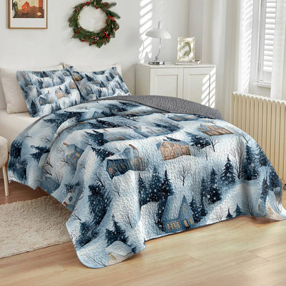 Shineful All Season Quilt 3-Piece Set Snow Village