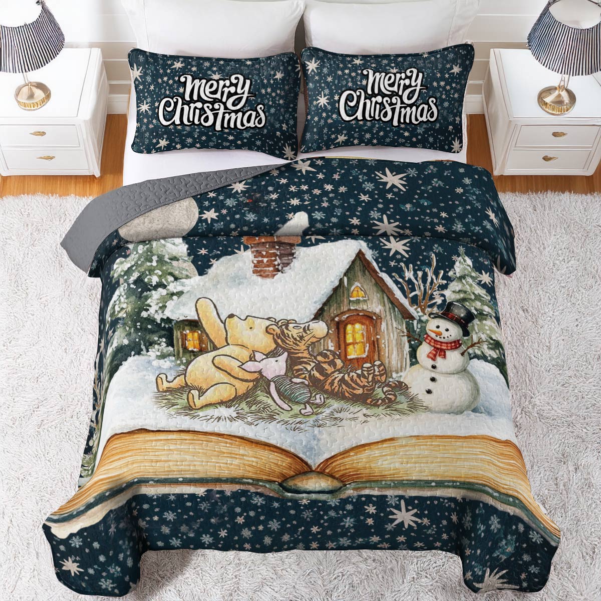 Shineful All Season Quilt 3-Piece Set Winnie Christmas