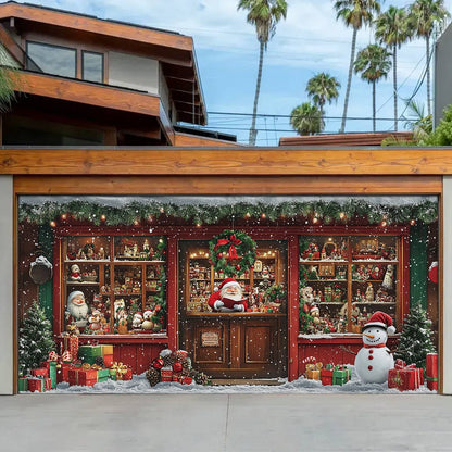 Shineful Garage Door Banner Decoration Santa's Shop