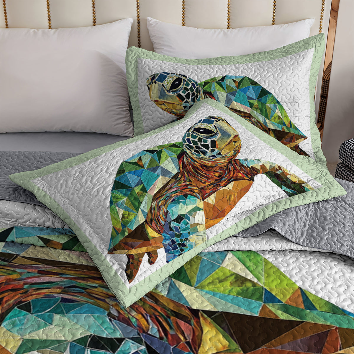 Shineful All Season Quilt 3-Piece Set Turtle Mosaic