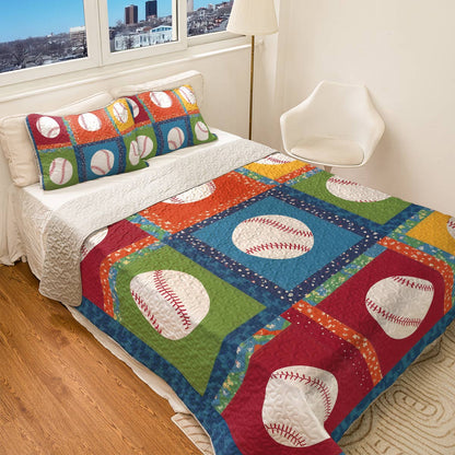 Shineful All Season Quilt 3-Piece Set - Baseball Bliss