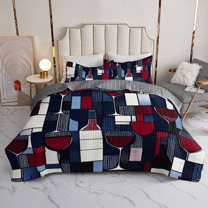 Shineful All Season Quilt 3-Piece Set Dreamy Wine Lovely