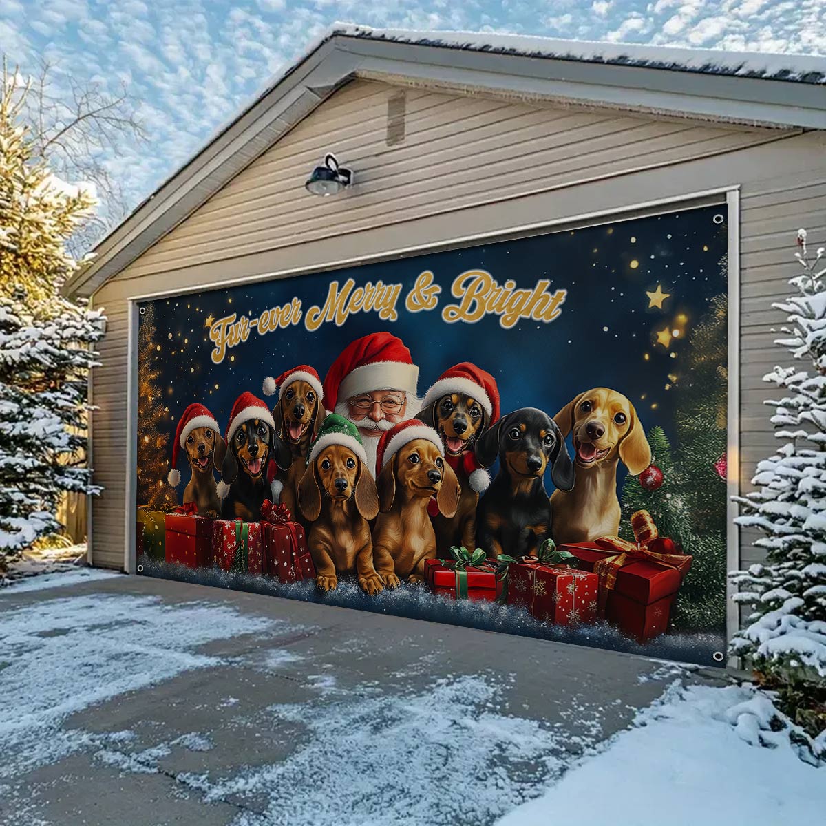 Shineful Garage Door Banner Decoration - Fur-ever Merry & Bright