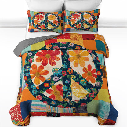 Shineful Quilt 3-Piece Set Flower Peace