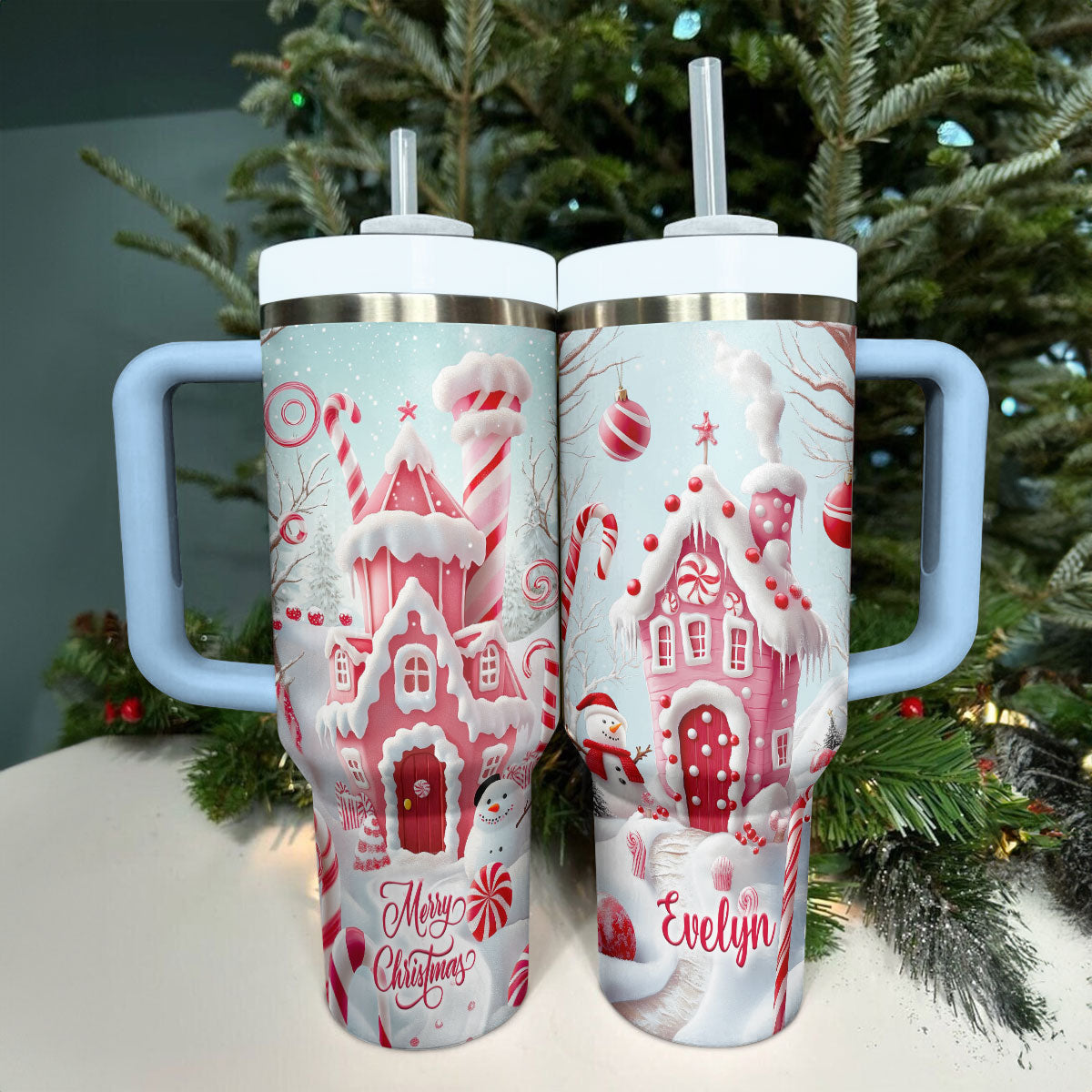 Shineful Tumbler Personalized Candy Cane Wonderland