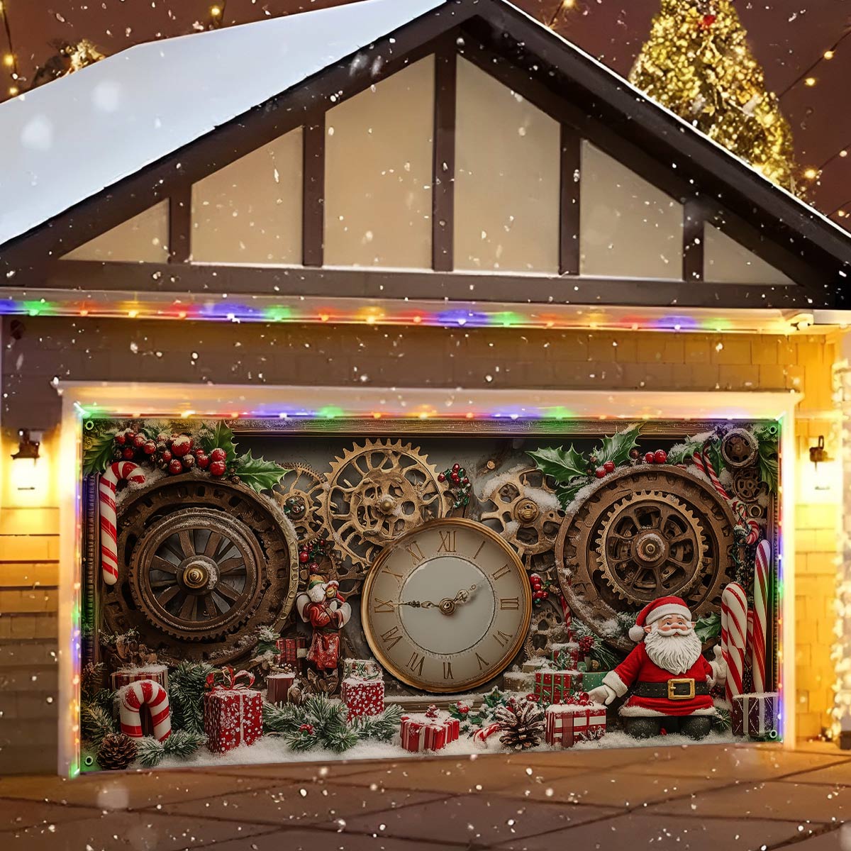 Shineful Garage Door Banner Decoration - Steampunk Countdown