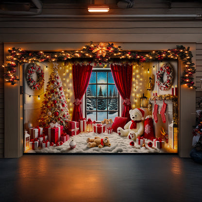 Shineful Garage Door Banner Decoration - Christmas Memories By The Hearth