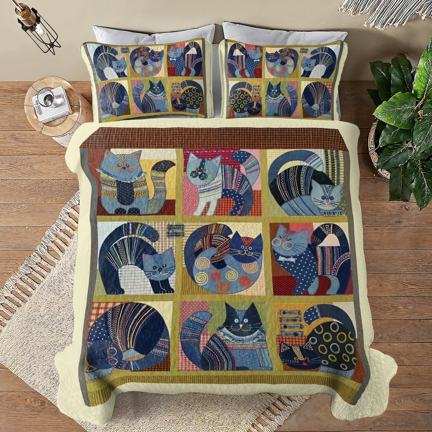 Shineful All Season Quilt 3-Piece Set Catty Corner
