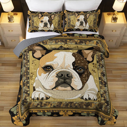 Shineful All Season Quilt 3-Piece Set Bulldog Bliss