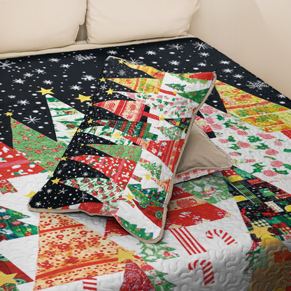 Shineful All Season Quilt 3-Piece Set Starry Night Christmas Tree