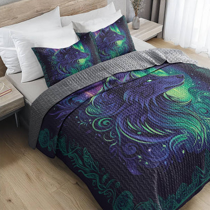 Shineful All Season Quilt 3-Piece Set - Wolf Totem And The Northern Lights