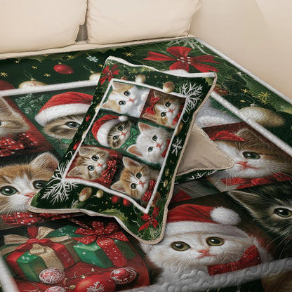 Shineful All Season Quilt 3-Piece Set Christmas Holiday Purr-fection