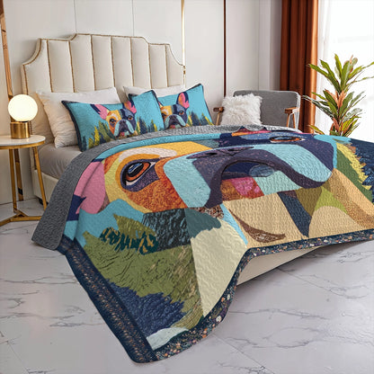 Shineful All Season Quilt 3-Piece Set - French Bulldog Artistic Retreat