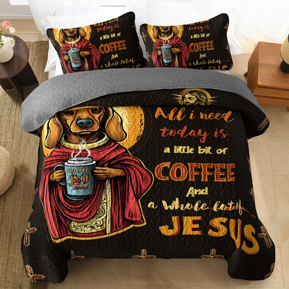 Shineful All Season Quilt 3-Piece Set - Dachshund Deity