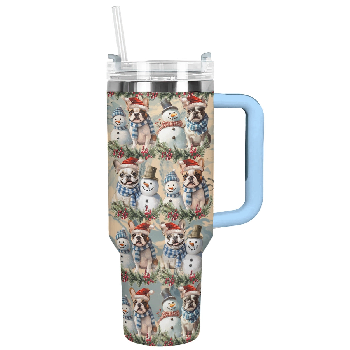Shineful Tumbler Frosty Frenchie Christmas