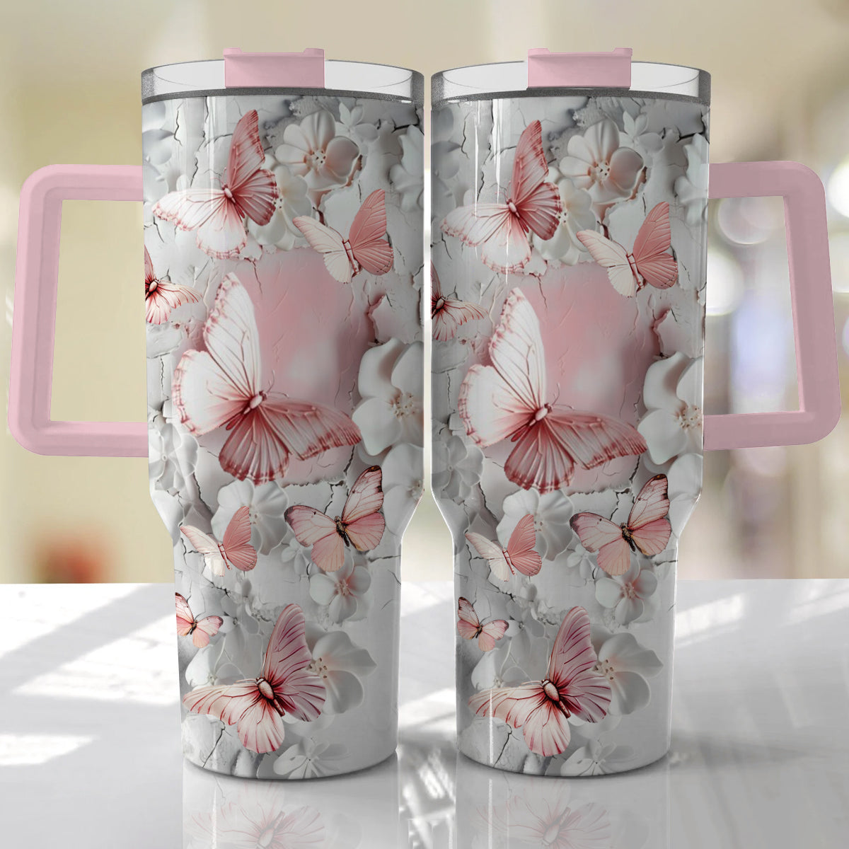 Shineful Tumbler Butterfly Pink Flutter Dreams