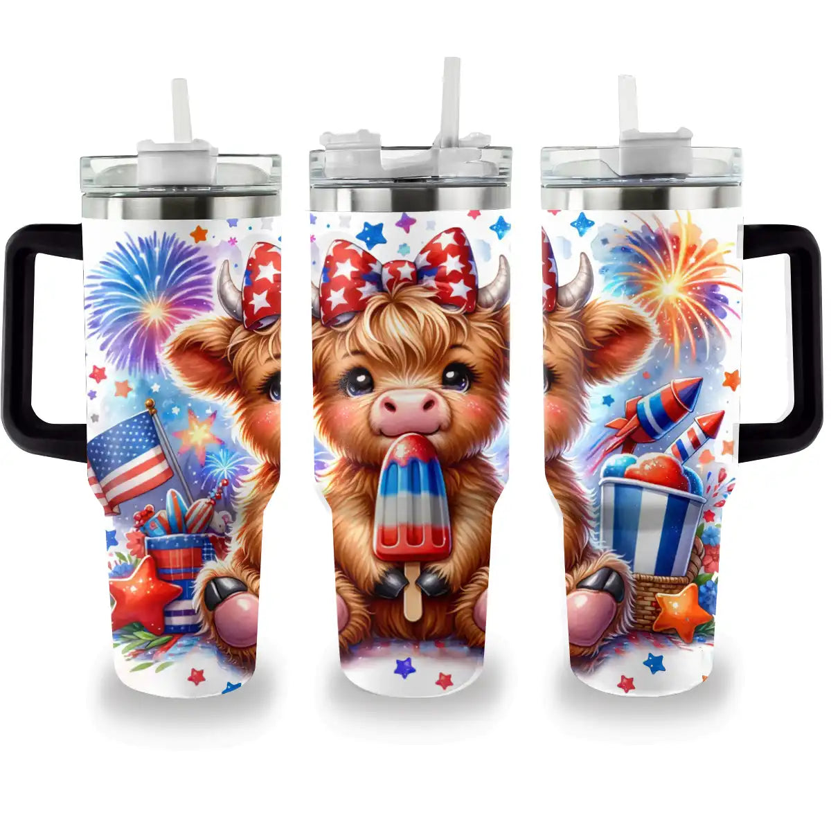 Shineful Tumbler Fourth of July Cow