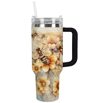 Shineful Tumbler Floral Bees Ver2