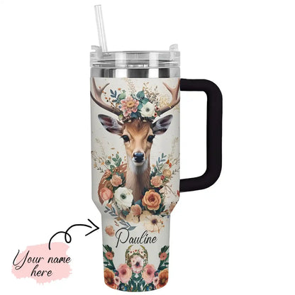 Shineful Tumbler Floral Deer