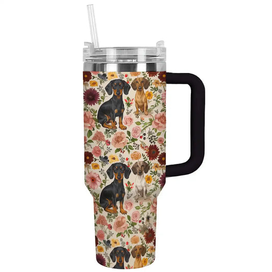 Shineful Tumbler Floral Dachshunds Ver5