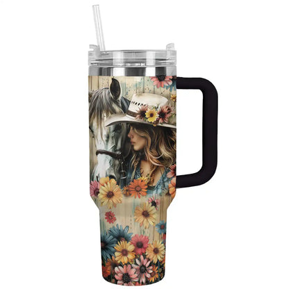 Shineful Tumbler Cowgirl With Horse Ver2